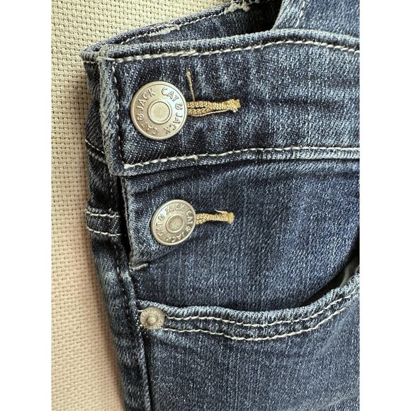 Cat & Jack Girls Distressed Blue Stretch Denim Bib Overalls Large 10-12 Unicorn - Picture 4 of 16